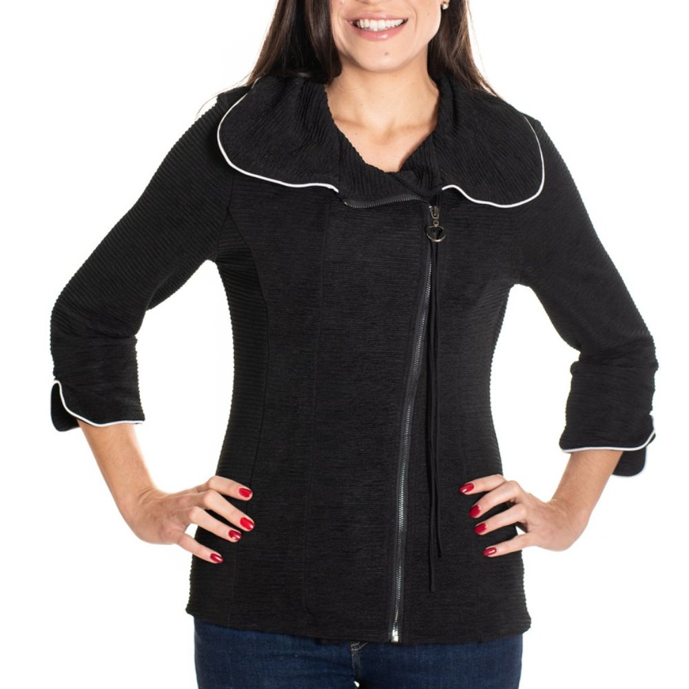 VECCELI Italy Women's Milano Fabulous Wire Luxe Sip Down Cardigan